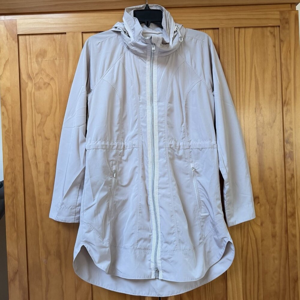 Athleta Windbreaker Jacket XS Oversize Pink Hooded Minimal Coastal Light Outdoor